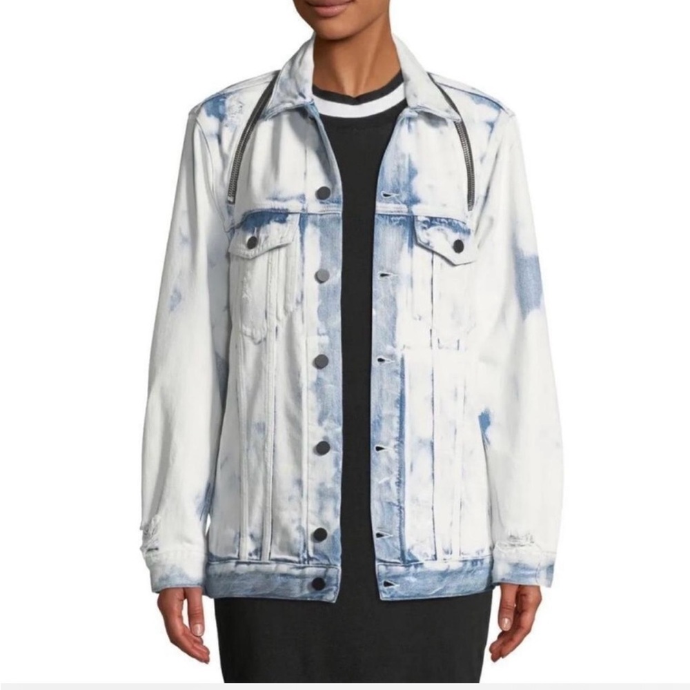 Denim x Alexander Wang Daze Zip distressed jean jacket